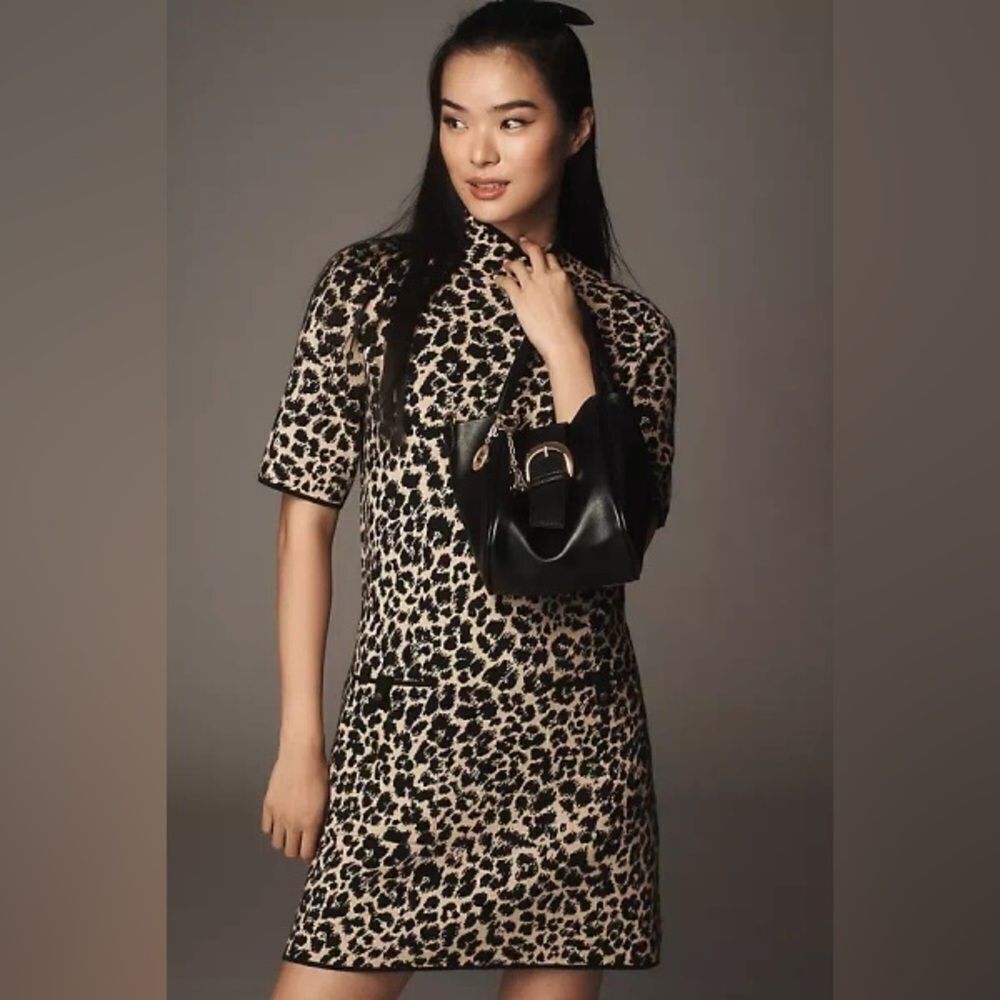 Anthropologie Annalise Mock Neck Mini Sweater Dress NWT